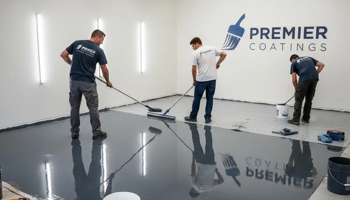 Epoxy garage floor coating in Glendale AZ by professional painters for durable, heat-resistant finish